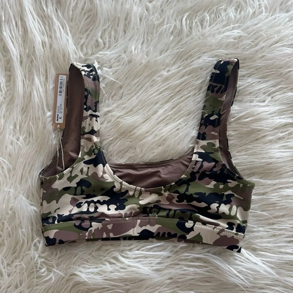 Skims Signature Swim Tank Logo Camo Size XS